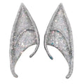 1pair Latex Elf Ears With Glitter Halloween Party Pixie Ears Cosplay Props 12cm Silver