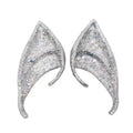 1pair Latex Elf Ears With Glitter Halloween Party Pixie Ears Cosplay Props 10cm Silver