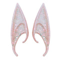 1pair Latex Elf Ears With Glitter Halloween Party Pixie Ears Cosplay Props 12cm Pink