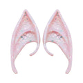 1pair Latex Elf Ears With Glitter Halloween Party Pixie Ears Cosplay Props 10cm Pink
