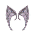 1pair Latex Elf Ears With Glitter Halloween Party Pixie Ears Cosplay Props 10cm Purple
