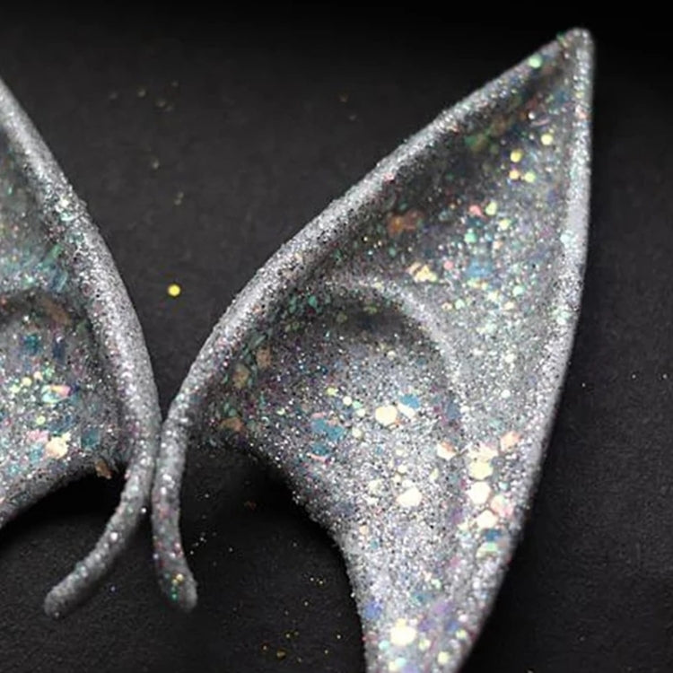 1pair Latex Elf Ears With Glitter Halloween Party Pixie Ears Cosplay Props 12cm Pink