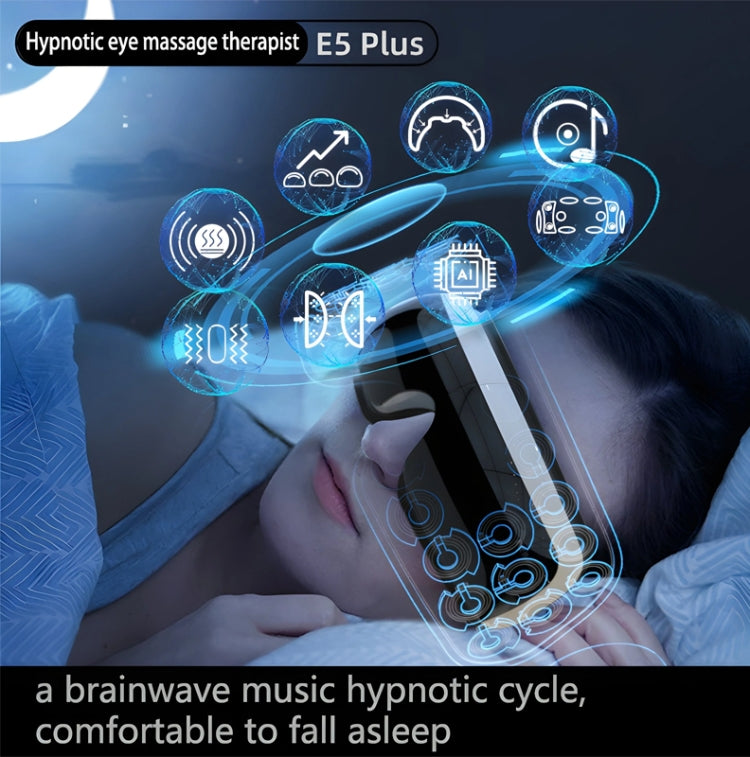 E5 Plus 26 Points Intelligent Eye Massager Adjustable Airbag Hot Compress Eye Protection Device(Black)