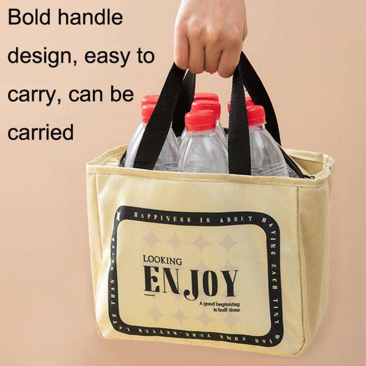 Portable Waterproof Insulation Bag Thickened Aluminum Foil Large Capacity Lunch Bag(Light Luxury Green Line)