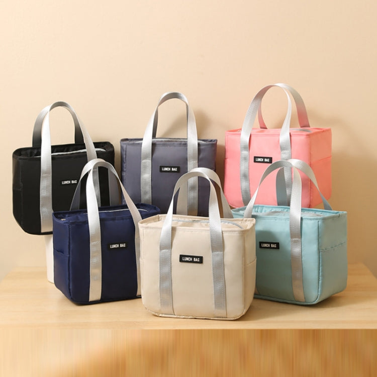 Portable Insulation Bag Waterproof Small Meal Bag Aluminum Foil Thickened Lunch Bag(Blue)