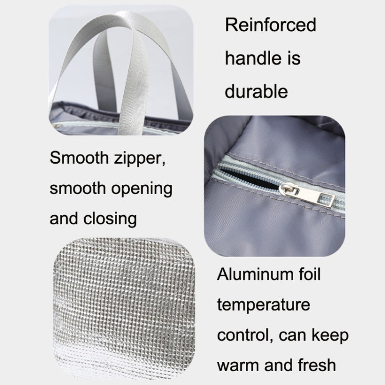 Portable Insulation Bag Waterproof Small Meal Bag Aluminum Foil Thickened Lunch Bag(Grey)