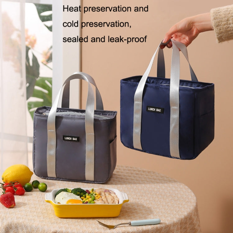 Portable Insulation Bag Waterproof Small Meal Bag Aluminum Foil Thickened Lunch Bag(Grey)