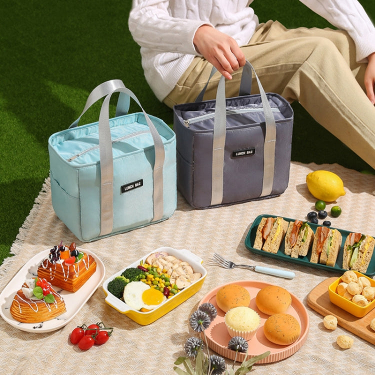 Portable Insulation Bag Waterproof Small Meal Bag Aluminum Foil Thickened Lunch Bag(Black)