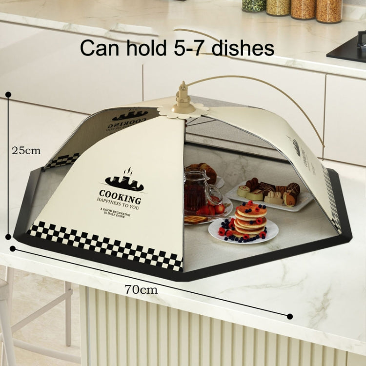 Table Cover Folding Food Cover Household Anti-fly Dust-proof Vegetable Umbrella 70cm Grid Cooking Smoke