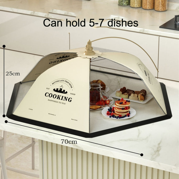 Table Cover Folding Food Cover Household Anti-fly Dust-proof Vegetable Umbrella 70cm English Cooking Smoke