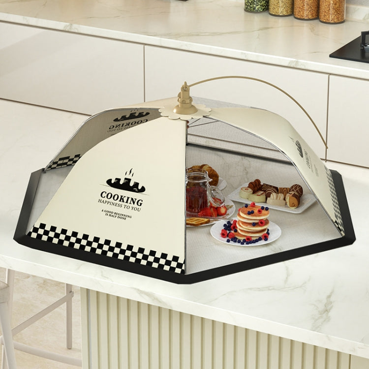 Table Cover Folding Food Cover Household Anti-fly Dust-proof Vegetable Umbrella 80cm Grid Cooking Smoke