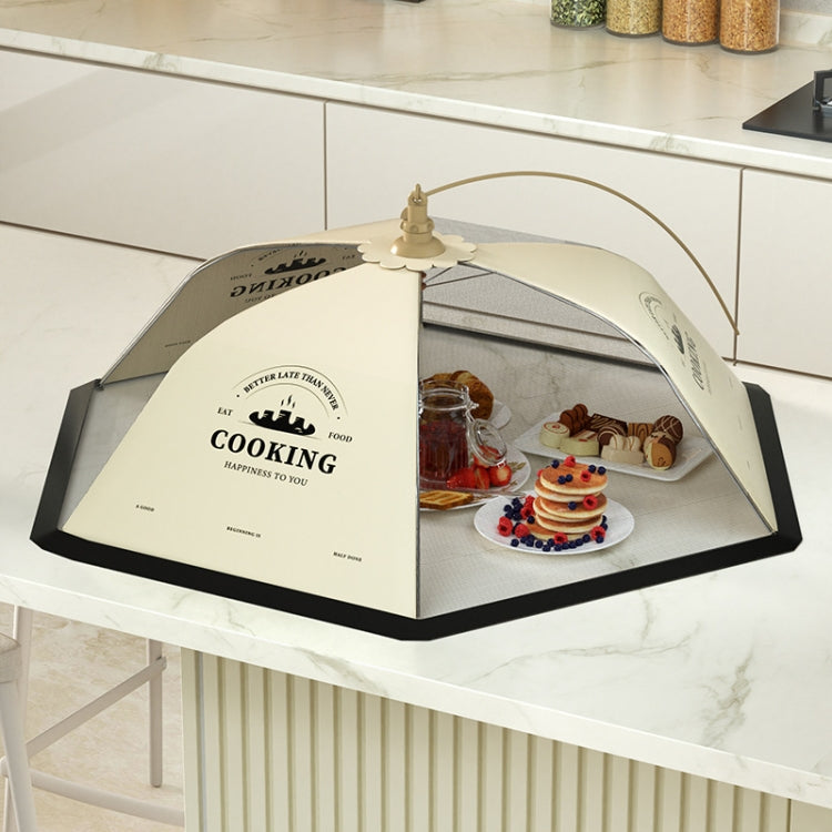 Table Cover Folding Food Cover Household Anti-fly Dust-proof Vegetable Umbrella 80cm English Cooking Smoke