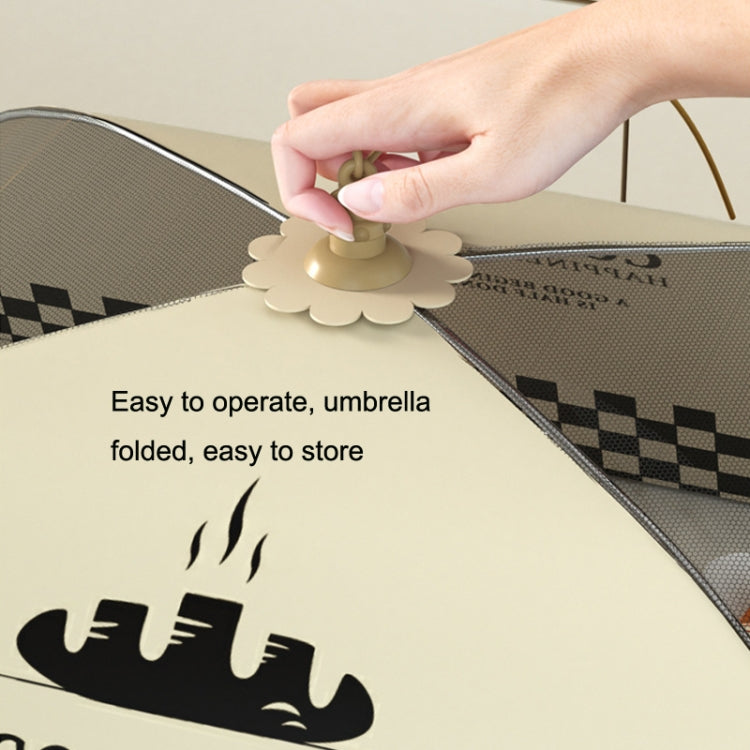 Table Cover Folding Food Cover Household Anti-fly Dust-proof Vegetable Umbrella 80cm English Cooking Smoke