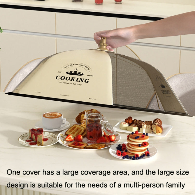 Table Cover Folding Food Cover Household Anti-fly Dust-proof Vegetable Umbrella 80cm English Cooking Smoke