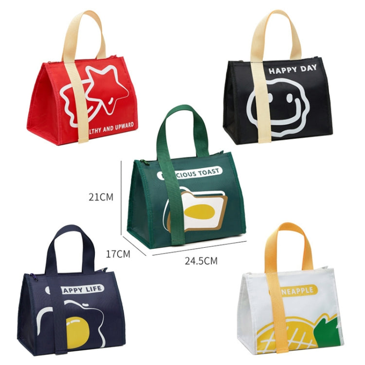 Portable Lunch Box Bag Student Simple Thickened Waterproof Bento Insulation Bag(White)