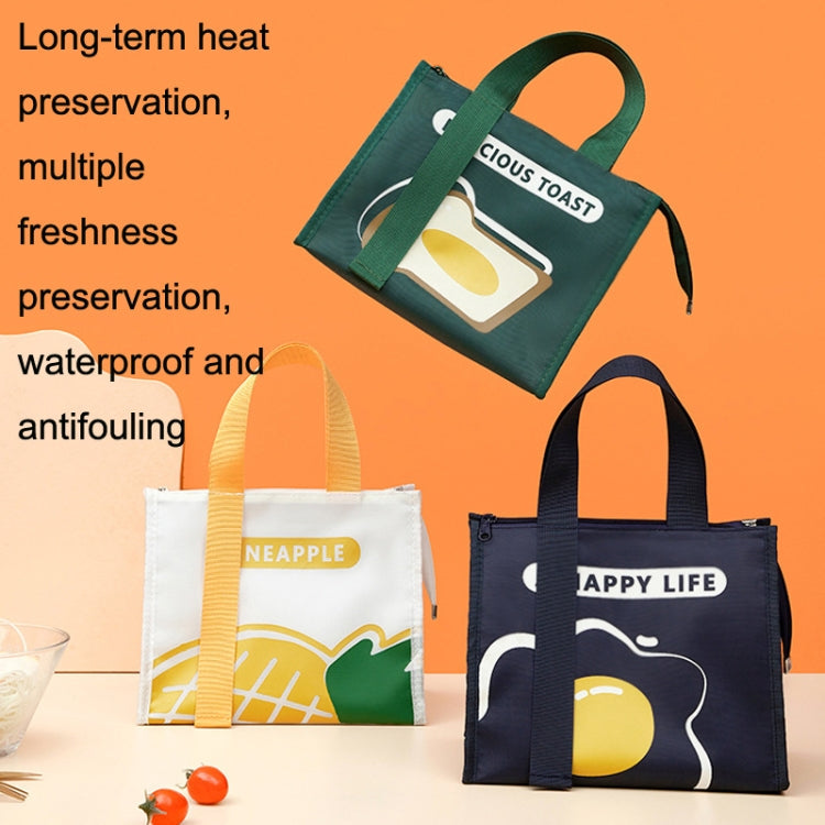 Portable Lunch Box Bag Student Simple Thickened Waterproof Bento Insulation Bag(White)