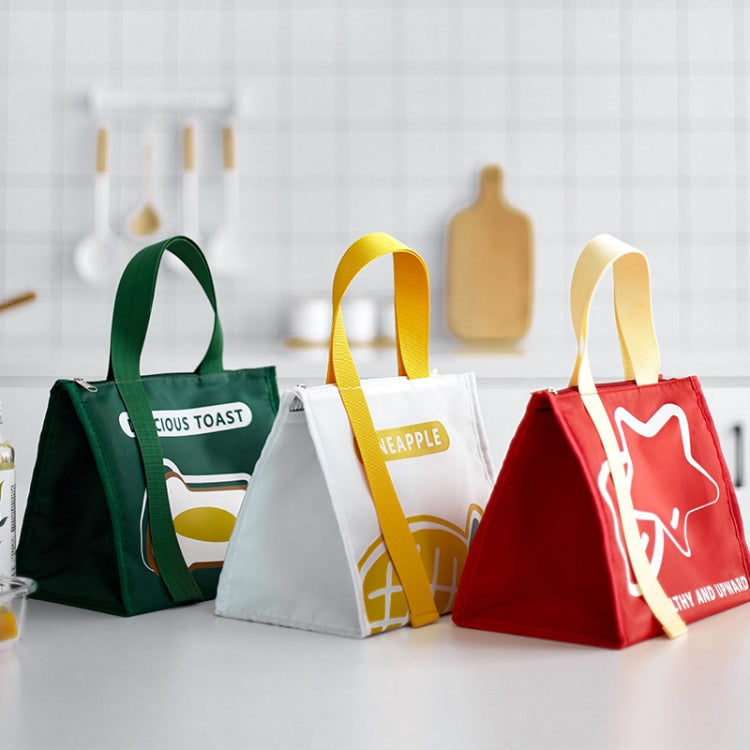 Portable Lunch Box Bag Student Simple Thickened Waterproof Bento Insulation Bag(White)
