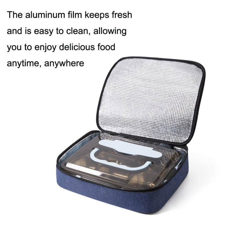 2pcs Small Waterproof Portable Lunch Bag Outdoor Picnic Lunch Box Insulation Bag(Navy)