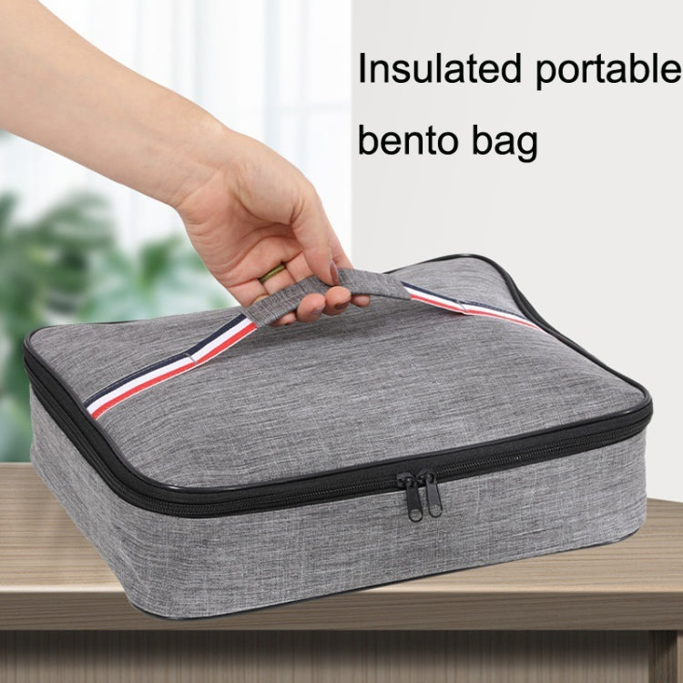 2pcs Small Waterproof Portable Lunch Bag Outdoor Picnic Lunch Box Insulation Bag(Navy)