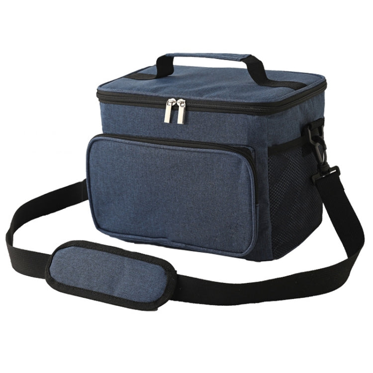10L Waterproof Oxford Cloth Picnic Bag Outdoor Ice Pack Thickened Portable Insulation Bag(Navy)