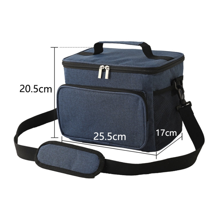 10L Waterproof Oxford Cloth Picnic Bag Outdoor Ice Pack Thickened Portable Insulation Bag(Navy)