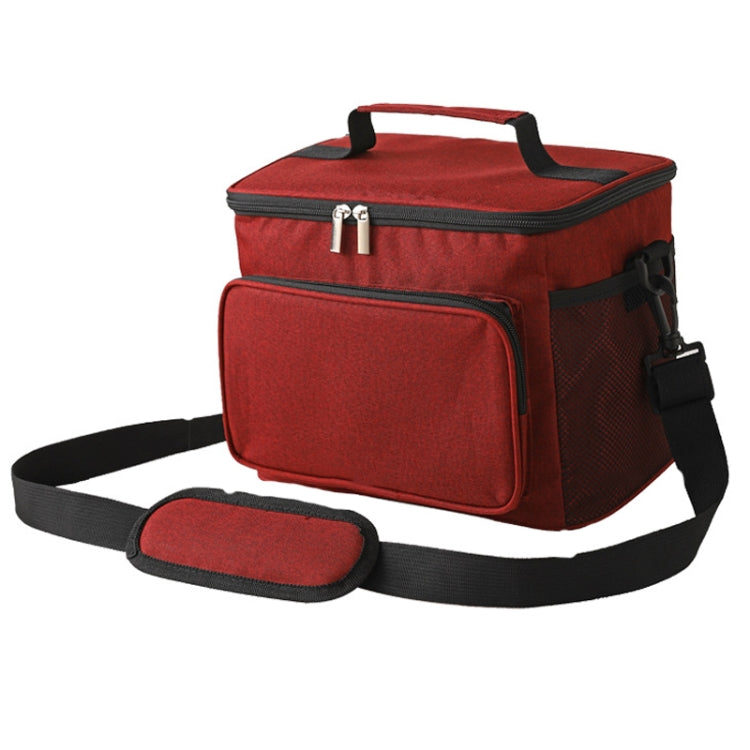 10L Waterproof Oxford Cloth Picnic Bag Outdoor Ice Pack Thickened Portable Insulation Bag(Wine Red)