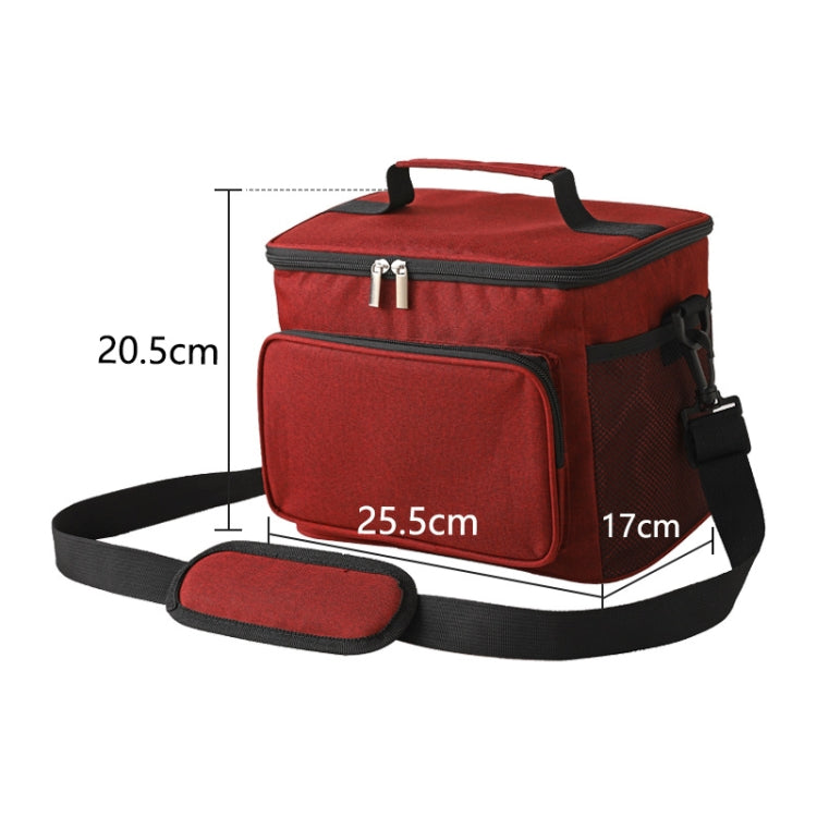 10L Waterproof Oxford Cloth Picnic Bag Outdoor Ice Pack Thickened Portable Insulation Bag(Wine Red)