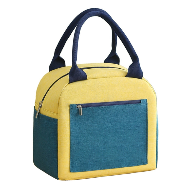 Match Color Cationic Lunch Box Handbag Aluminum Foil Thickened Waterproof Lunch Bag(Yellow Green)