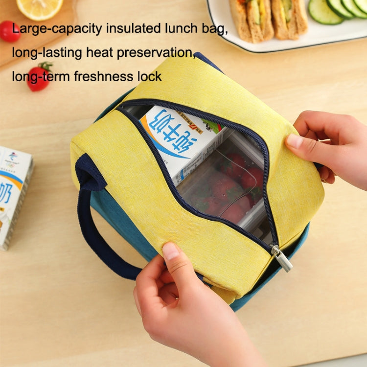 Match Color Cationic Lunch Box Handbag Aluminum Foil Thickened Waterproof Lunch Bag(Blue)