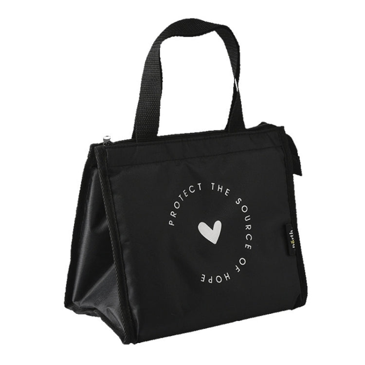 Horizontal Version Thick Waterproof Insulation Bag Oxford Cloth Lunch Bag Tote Bag(Love)