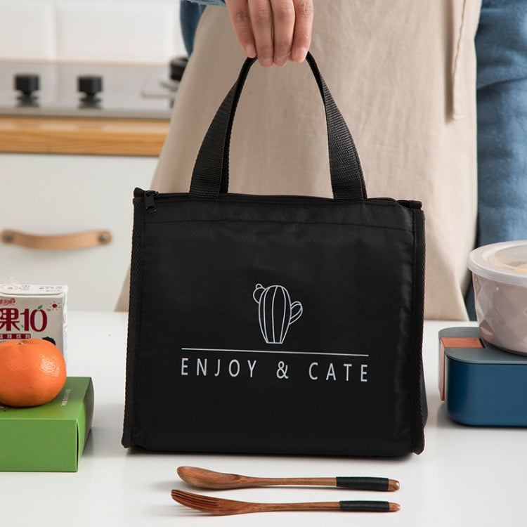 Horizontal Version Thick Waterproof Insulation Bag Oxford Cloth Lunch Bag Tote Bag(Cactus)