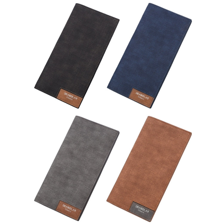 DEABOLAR Large Capacity Men Long Wallet Ultra-thin Paneled Soft Wallet(Coffee)