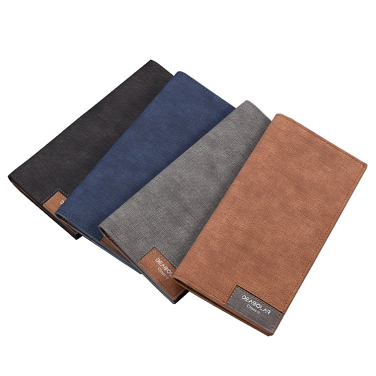 DEABOLAR Large Capacity Men Long Wallet Ultra-thin Paneled Soft Wallet(Coffee)