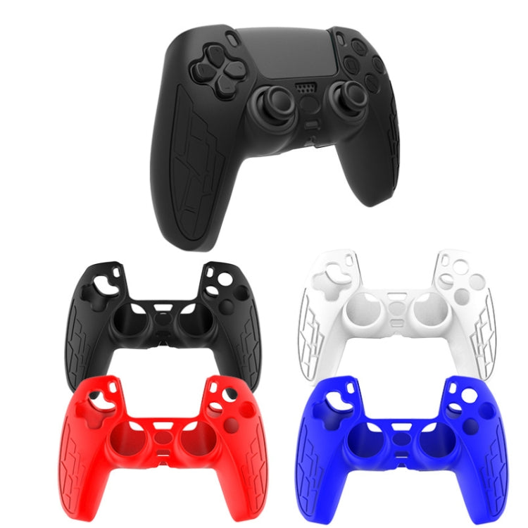 For PS5 Gamepad Silicone Case Non-slip Texture Thickened Protective Cover(Blue)