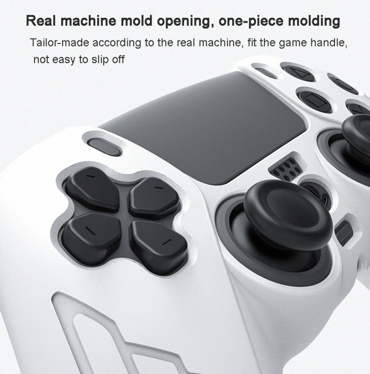 For PS5 Gamepad Silicone Case Non-slip Texture Thickened Protective Cover(Blue)