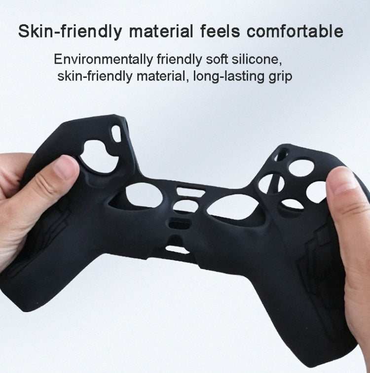 For PS5 Gamepad Silicone Case Non-slip Texture Thickened Protective Cover(Blue)
