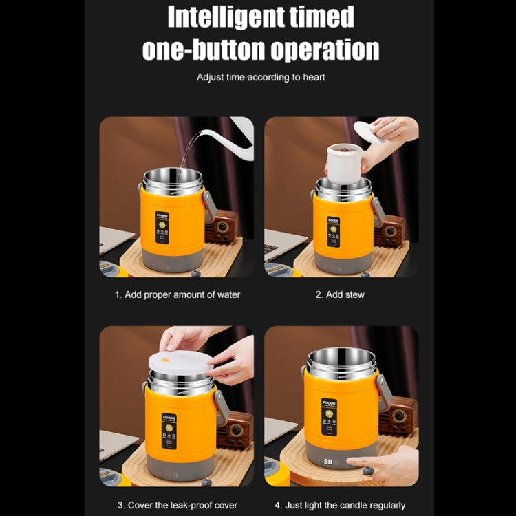 2.0L 304 Food Grade Insulated Lunch Box Electric Thermostat Lunch Bucket, CN Plug, Color: Temperature Display Beige Power Cord