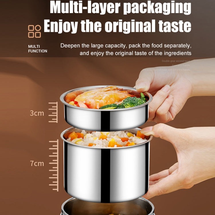 2.0L 304 Food Grade Insulated Lunch Box Electric Thermostat Lunch Bucket, CN Plug, Color: Temperature Display Beige Power Cord