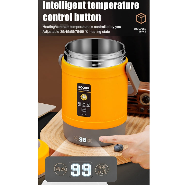 2.0L 304 Food Grade Insulated Lunch Box Electric Thermostat Lunch Bucket, CN Plug, Color: Temperature Display Beige Power Cord