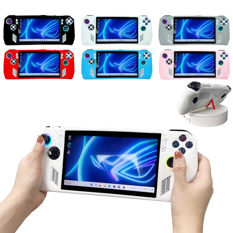 For ASUS ROG Ally Handheld Game Console Silicone Drop-proof Protective Case All-inclusive Case(Black)