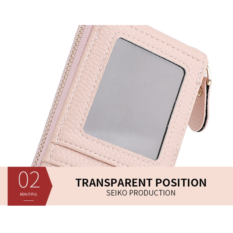 DEABOLAR Large-capacity Multi-slot Short Organ Card Holder PU Leather ID Cover Zipper Coin Purse(Light Green)
