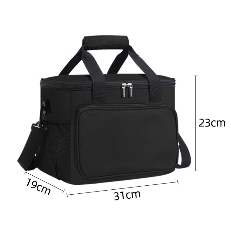 15L Waterproof Oxford Cloth Picnic Bag Outdoor Ice Pack Thickened Portable Insulation Bag(Black)
