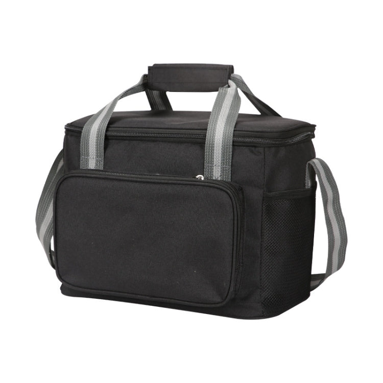 24L Waterproof Oxford Cloth Picnic Bag Outdoor Ice Pack Thickened Portable Insulation Bag(Black)
