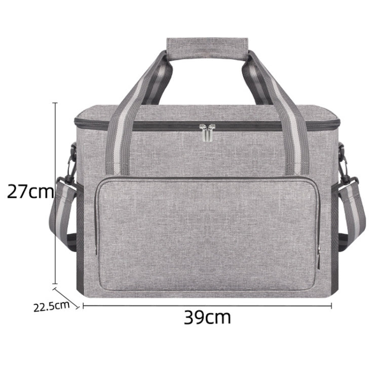 24L Waterproof Oxford Cloth Picnic Bag Outdoor Ice Pack Thickened Portable Insulation Bag(Black)