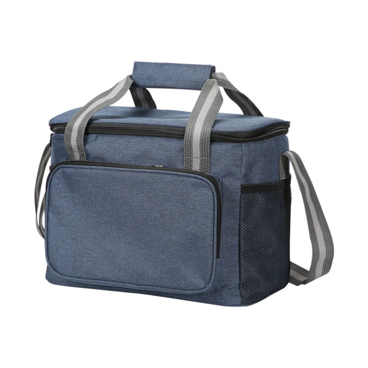 24L Waterproof Oxford Cloth Picnic Bag Outdoor Ice Pack Thickened Portable Insulation Bag(Navy)