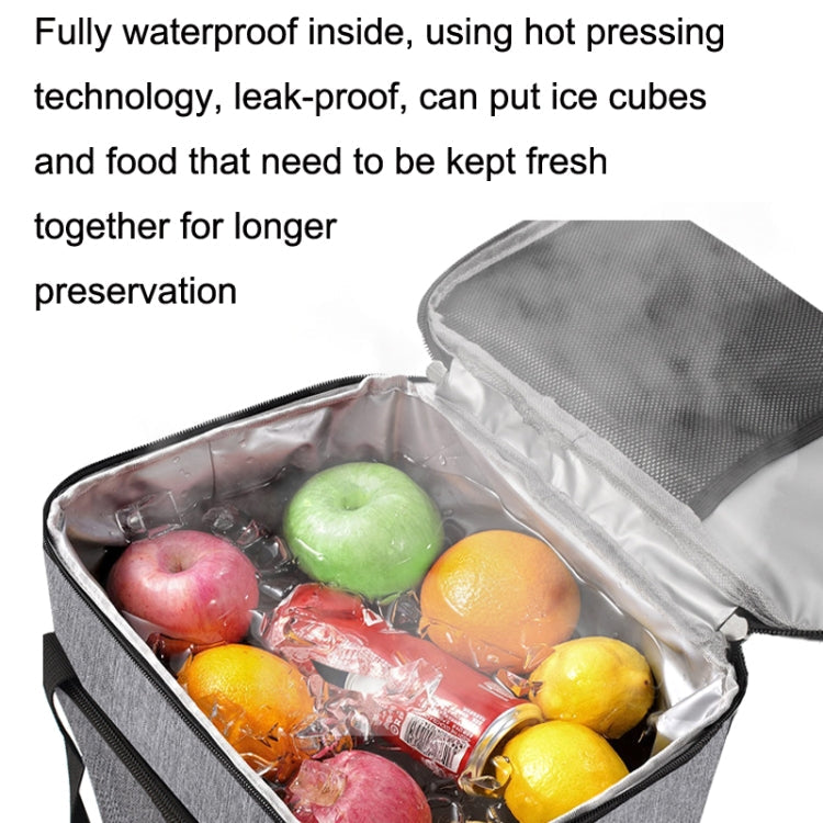 24L Waterproof Oxford Cloth Picnic Bag Outdoor Ice Pack Thickened Portable Insulation Bag(Black)