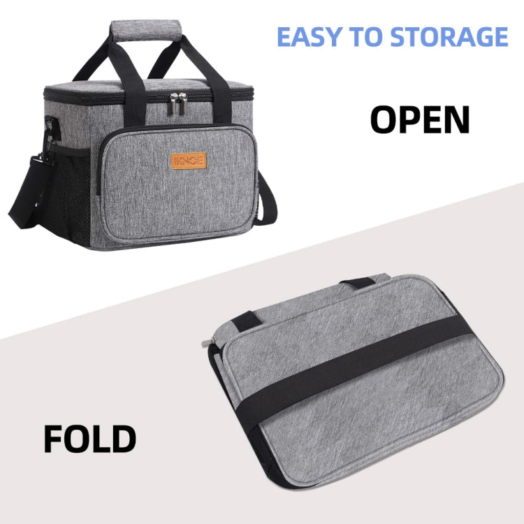 24L Waterproof Oxford Cloth Picnic Bag Outdoor Ice Pack Thickened Portable Insulation Bag(Black)