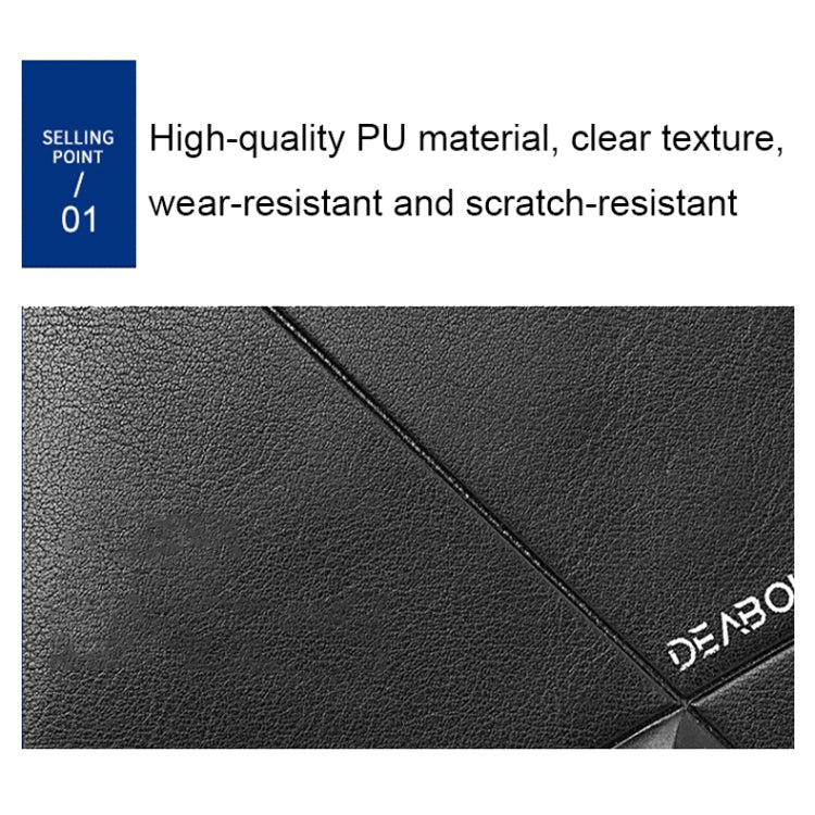 DEABOLAR Men Short PU Leather Tri-fold Horizontal Wallet Large-capacity Multi-card Wallet(Black)