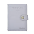 Dibaoleiou Buckle PU Leather ID Card Storage Bag Multifunctional Passport Case(Grey)