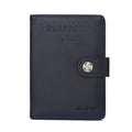 Dibaoleiou Buckle PU Leather ID Card Storage Bag Multifunctional Passport Case(Black)